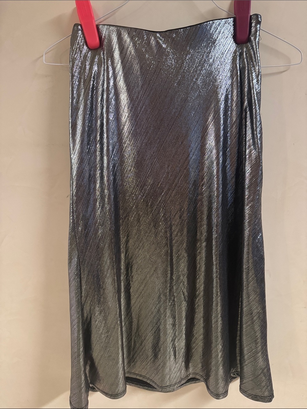 Aqua Metallic Silver A-Line Skirt